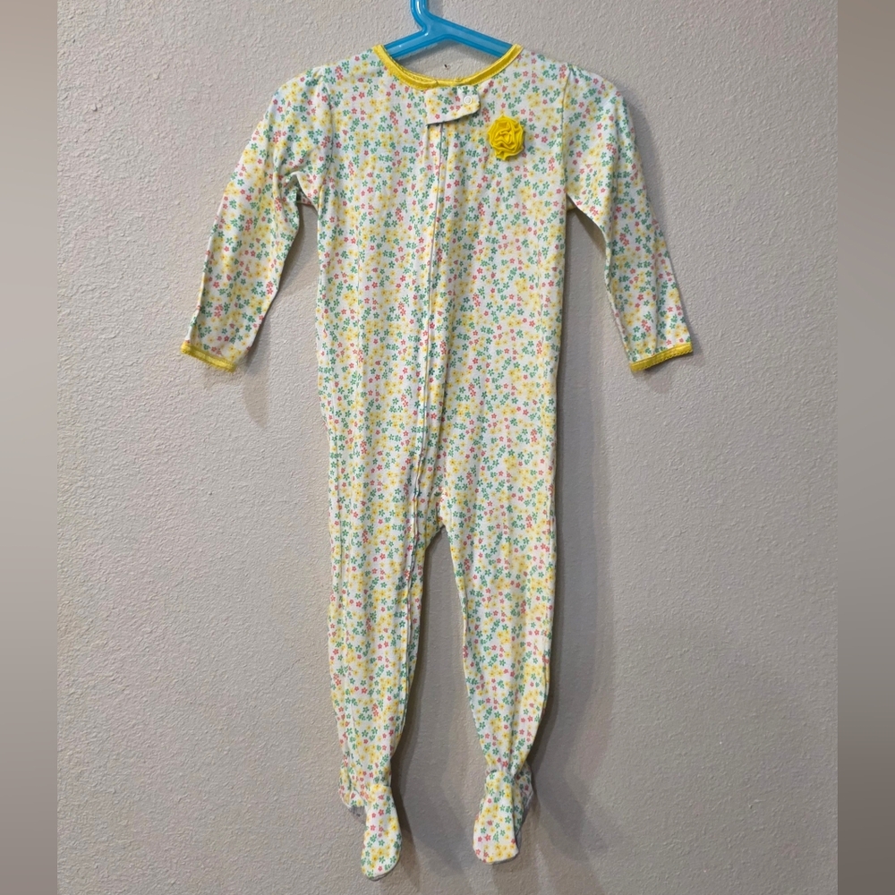 Baby Girl Yellow Floral Footie PJ's